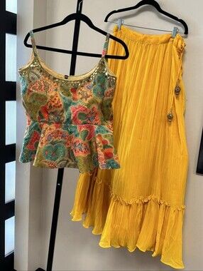 Vibrant Yellow Boho Indian Fusion Set